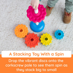 Fat Brain Toys SpinAgain reversible base keeps stacks steady during play