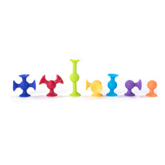 Fat Brain Toys Squigz Deluxe set inspires creative stacking and pairing activities.