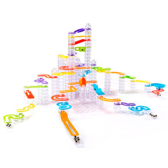 Fat Brain Toys Trestle Tracks Pro base setup for quick play and exploration.