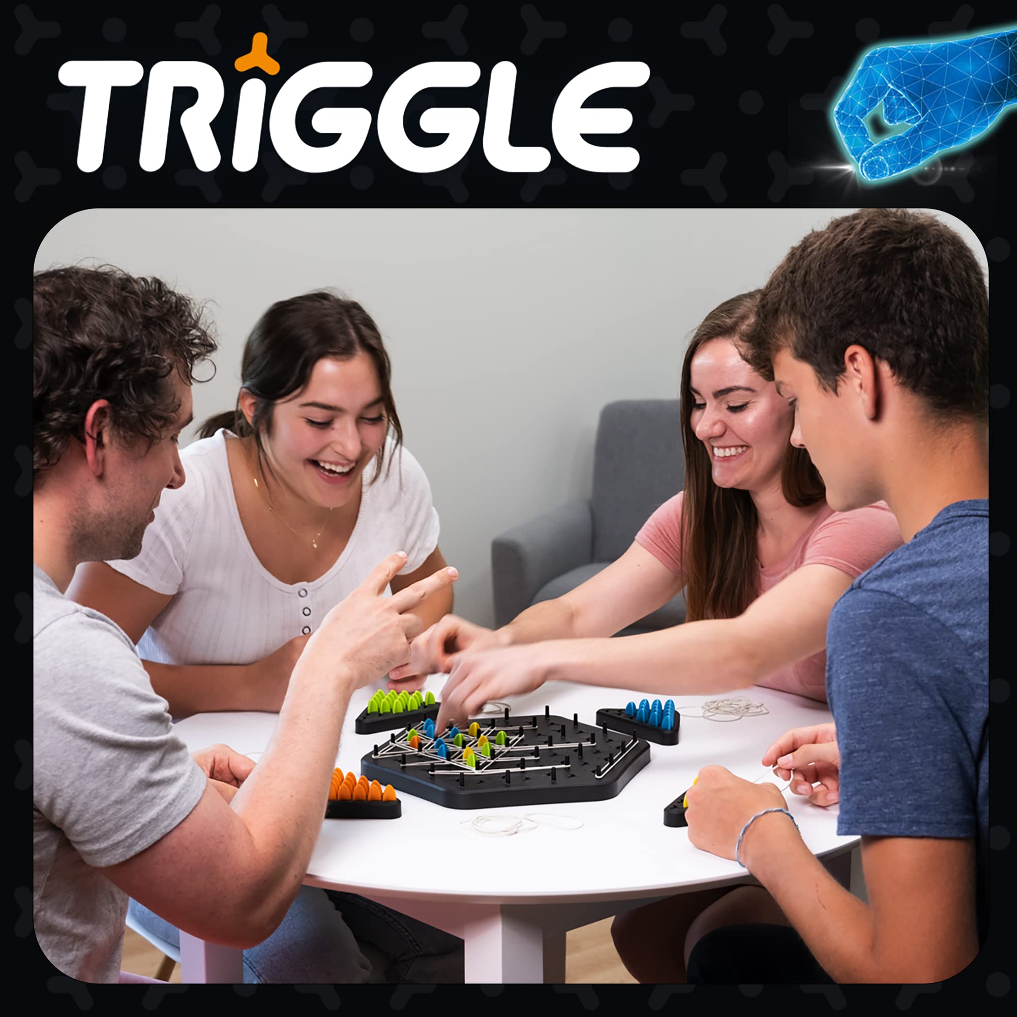 Fat Brain Toys Triggle box contents illustrate easy setup
