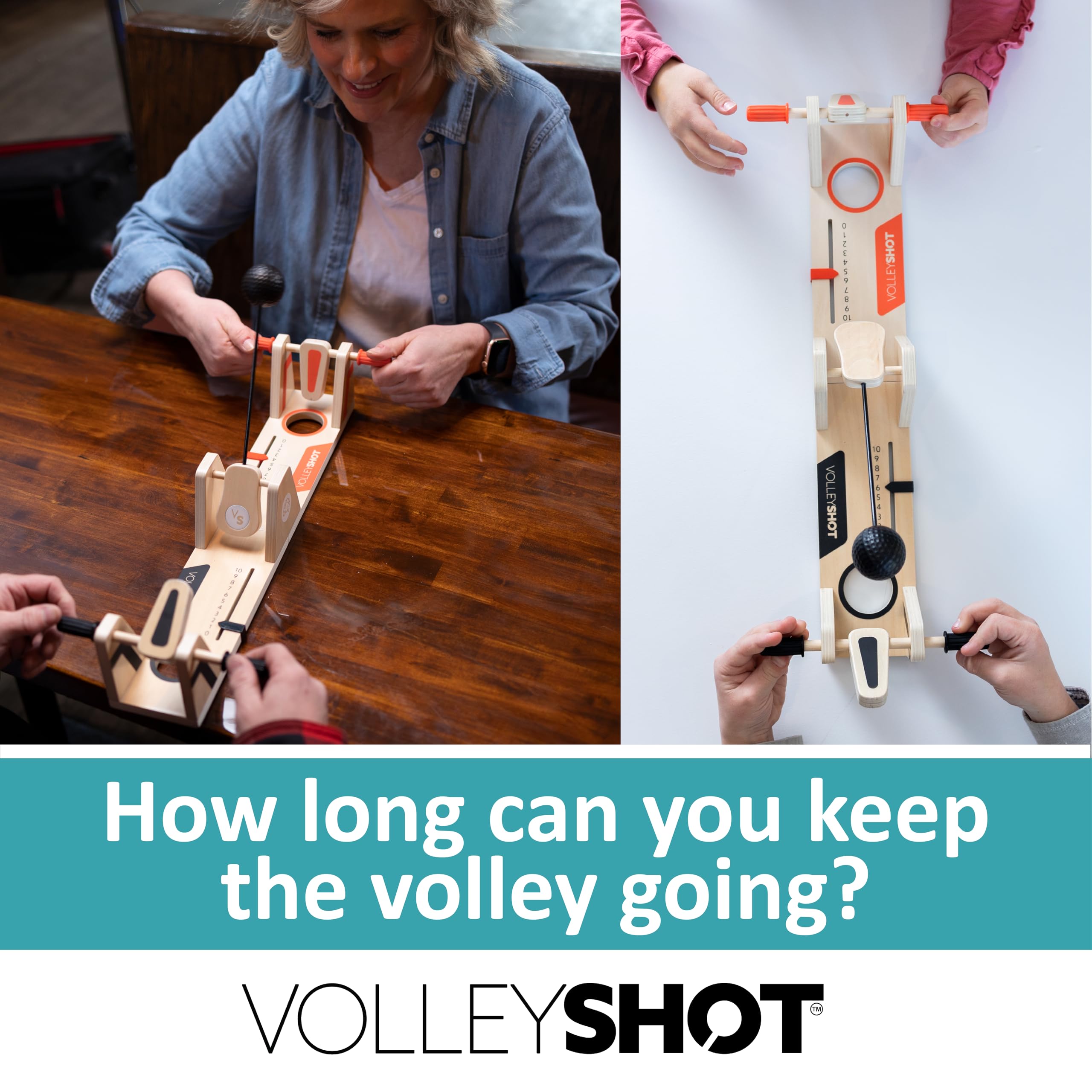 Two players compete in a table-top game that boosts focus and quick reflexes