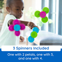 Whirly Squigz bright colors attract attention during play.