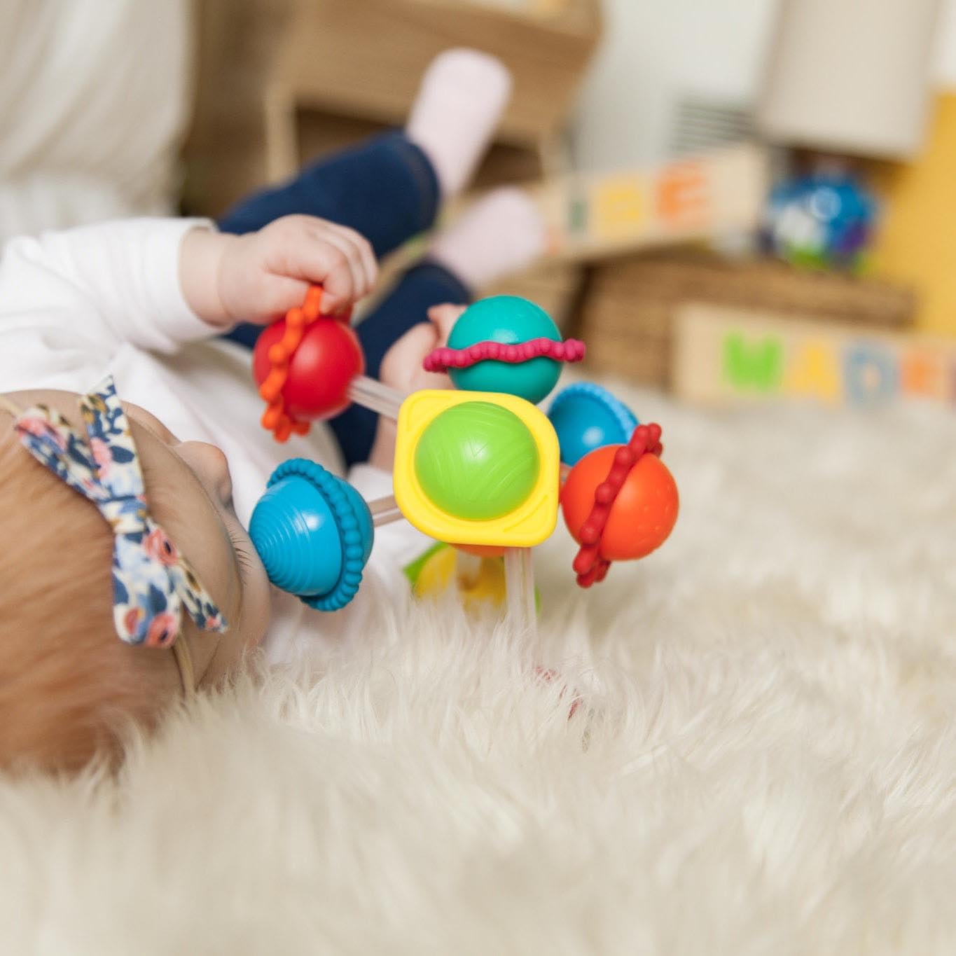 Spheres on Wimzle ends with silicone rings for textured grip