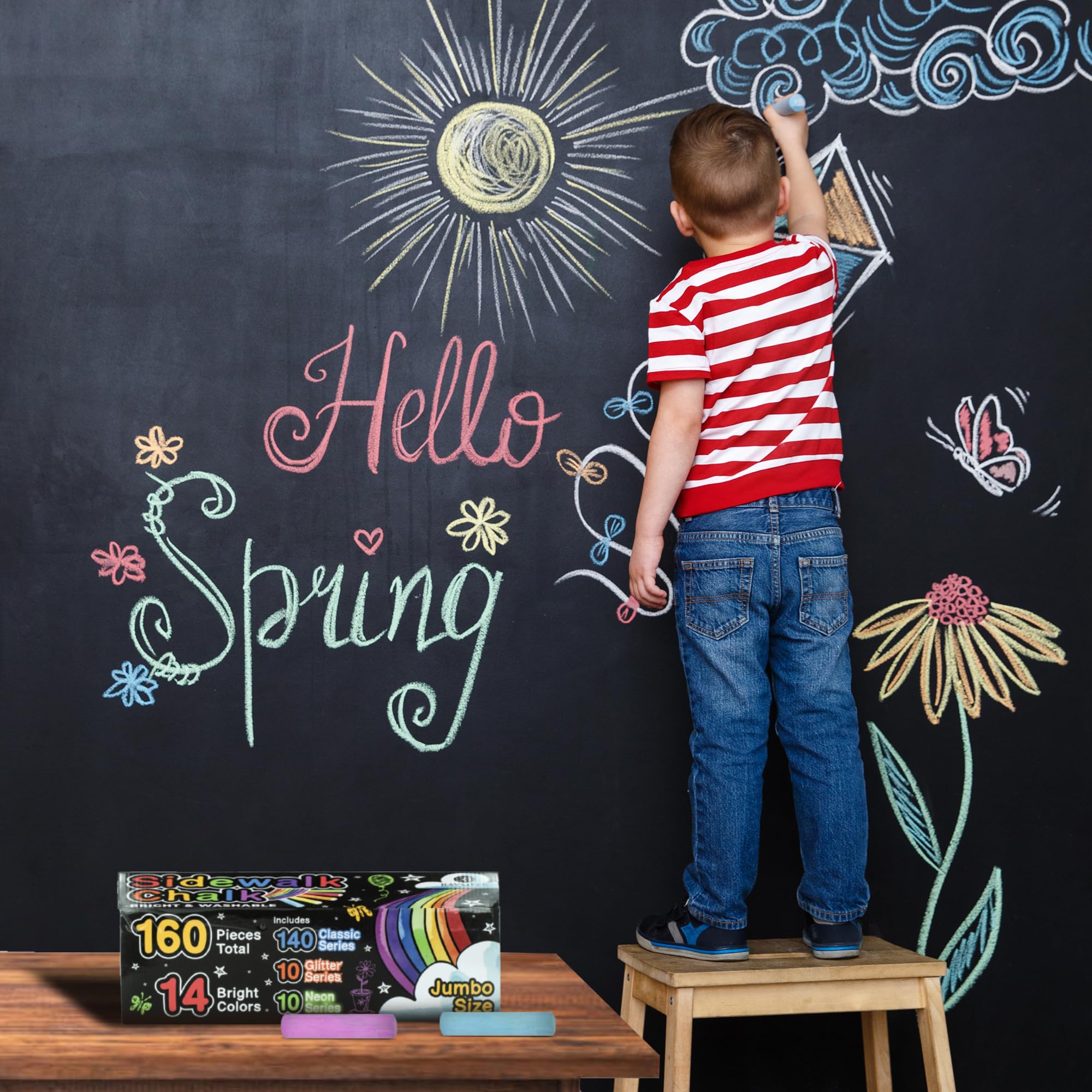 Fat Zebra Designs outdoor art activities with chalk for kids and families.