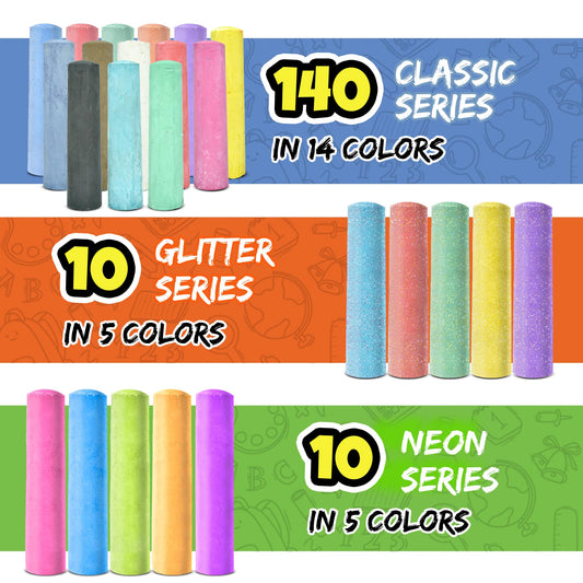 Fat Zebra Designs washable, non-toxic chalk sticks for easy cleanup after play.