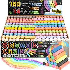 Fat Zebra Designs 160-pc sidewalk chalk set with vibrant colors for outdoor murals.