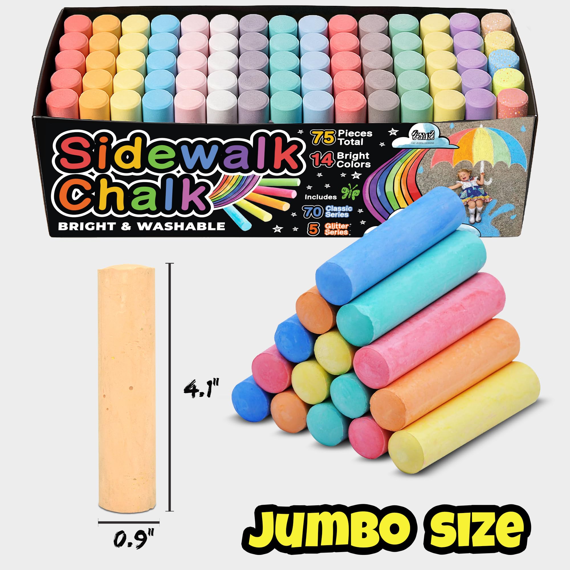 Fat Zebra Designs glitter chalks add magical sparkle to chalk drawings.