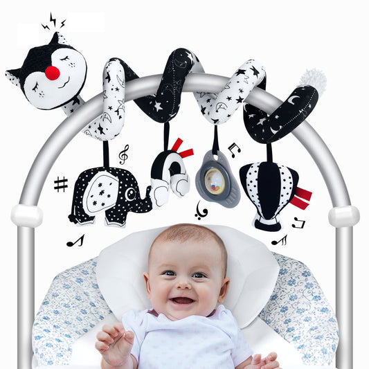 FATI black and white spiral car seat toy enhances visual tracking for babies