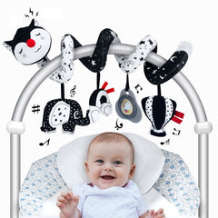 FATI black and white spiral car seat toy enhances visual tracking for babies