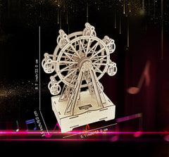 FAUCLY mechanical model music wheel—wind-up action with pleasant melody.