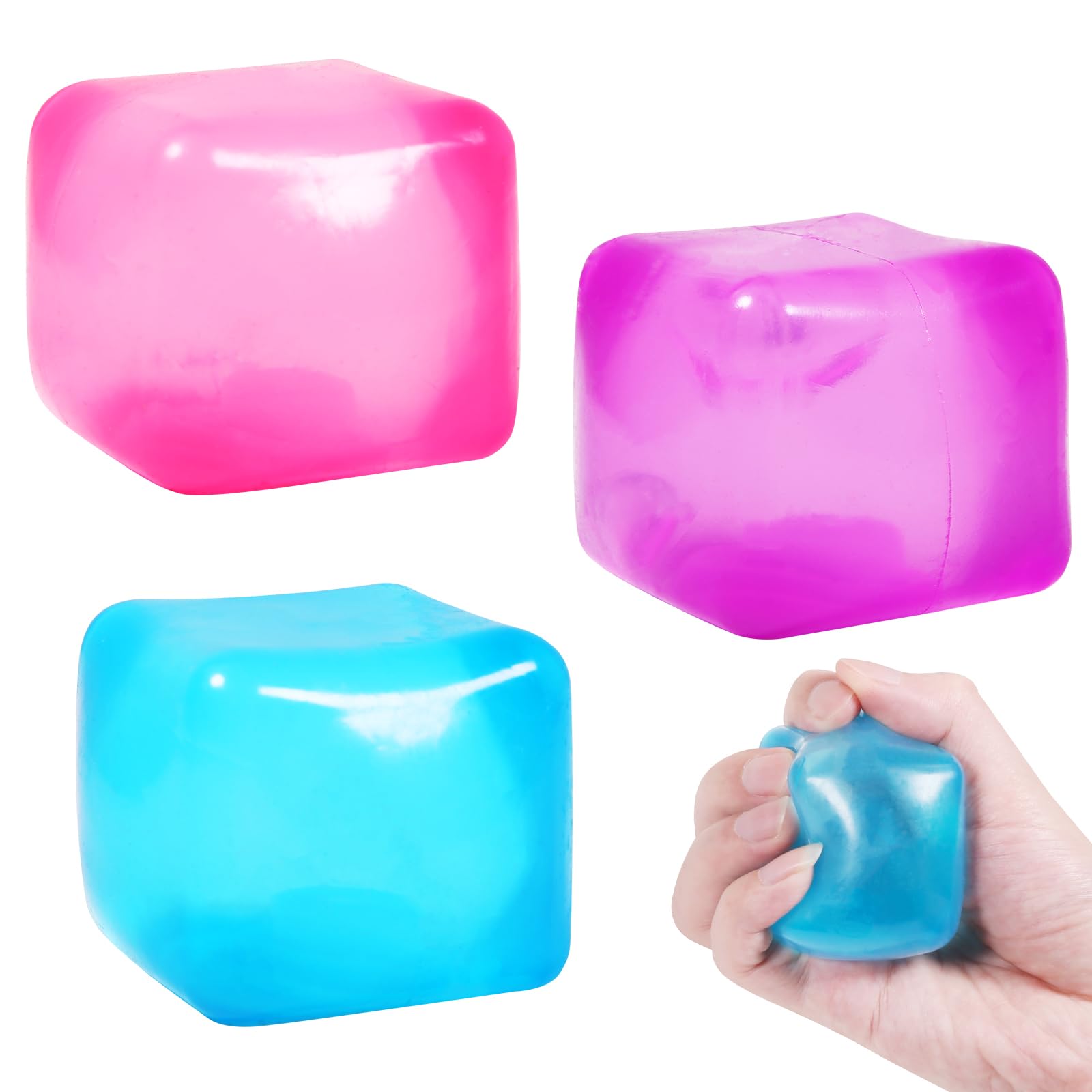 FauKait pink stress cube, soft fidget for focus and calm.