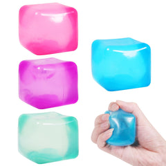 FauKait pink stress cube in hand promotes calm focus