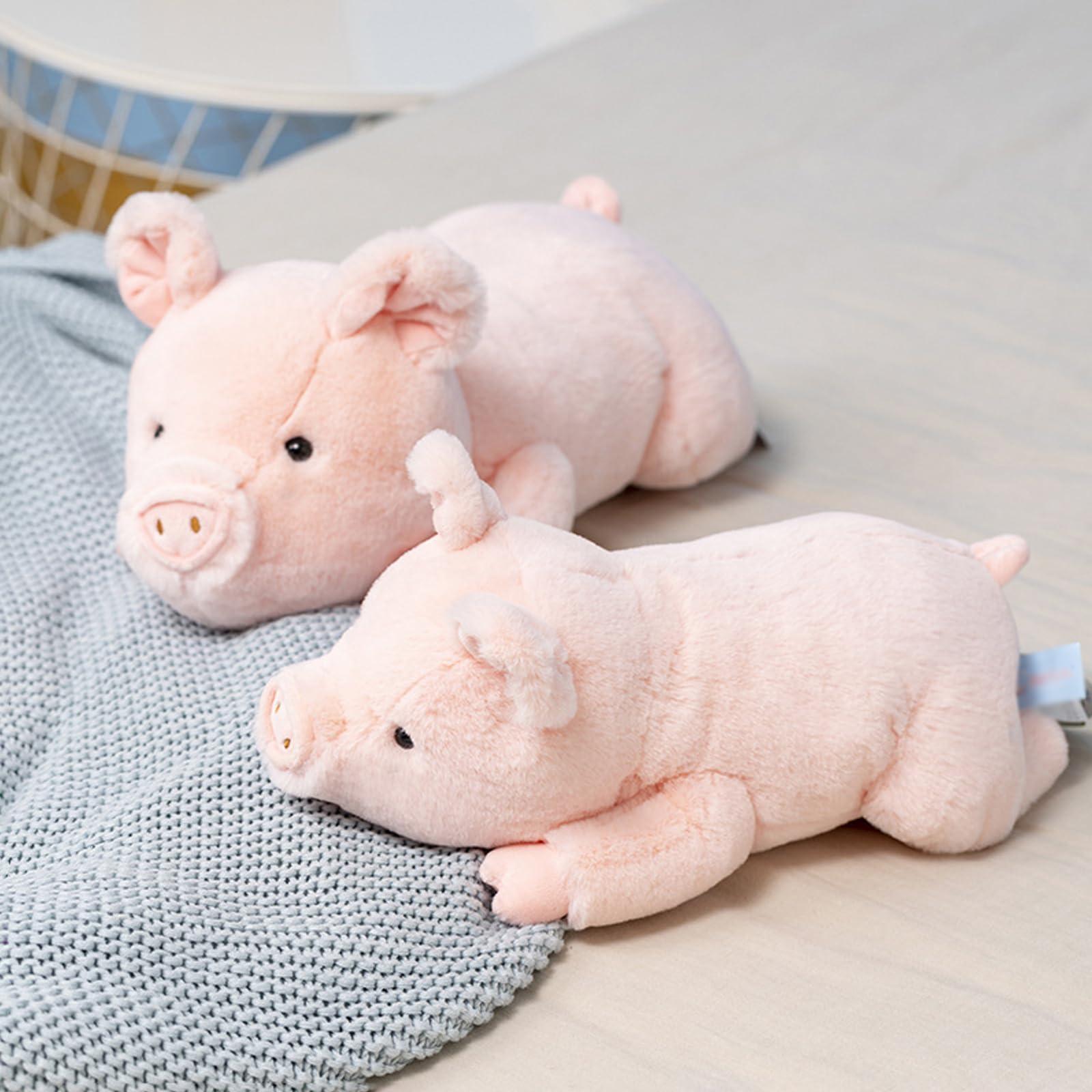 Fawowe weighted pig plush in use for hugging and relaxation