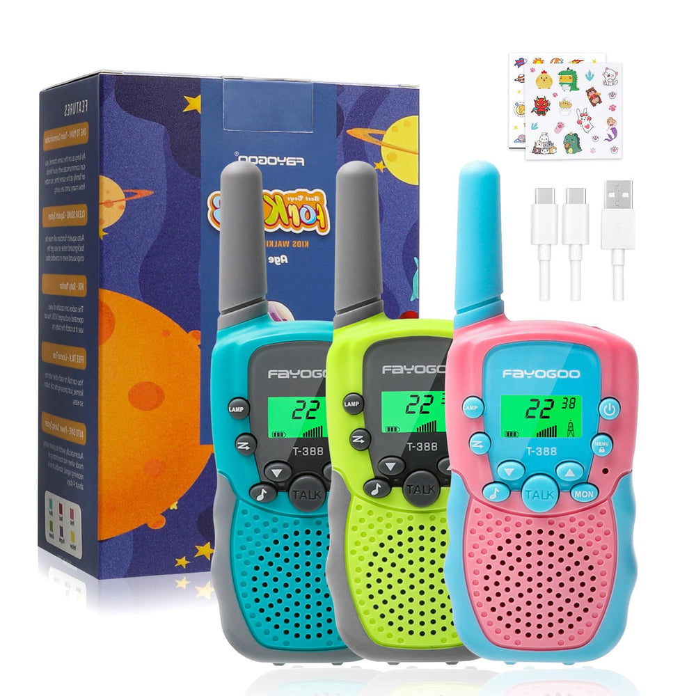 FAYOGOO walkie talkie kids long-range for outdoor adventures and reliable communication.