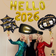 FazBh New Year's Eve foil balloon set helps create a cohesive party theme.