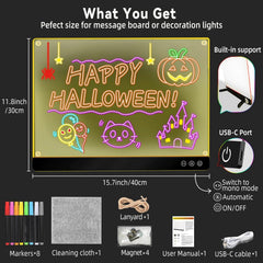 FAZHENWJ LED note board includes 8 markers pack for colorful notes