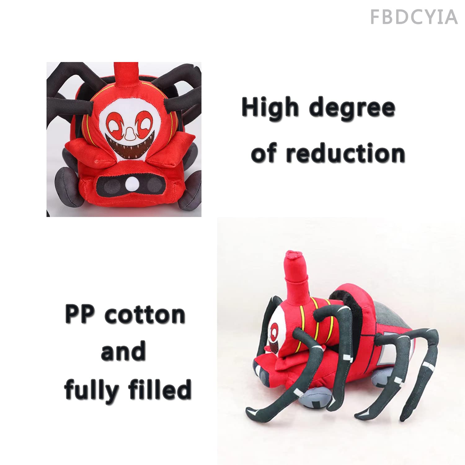 FBDCYIA Hell Charles spider train plush detail, rich character for fans.