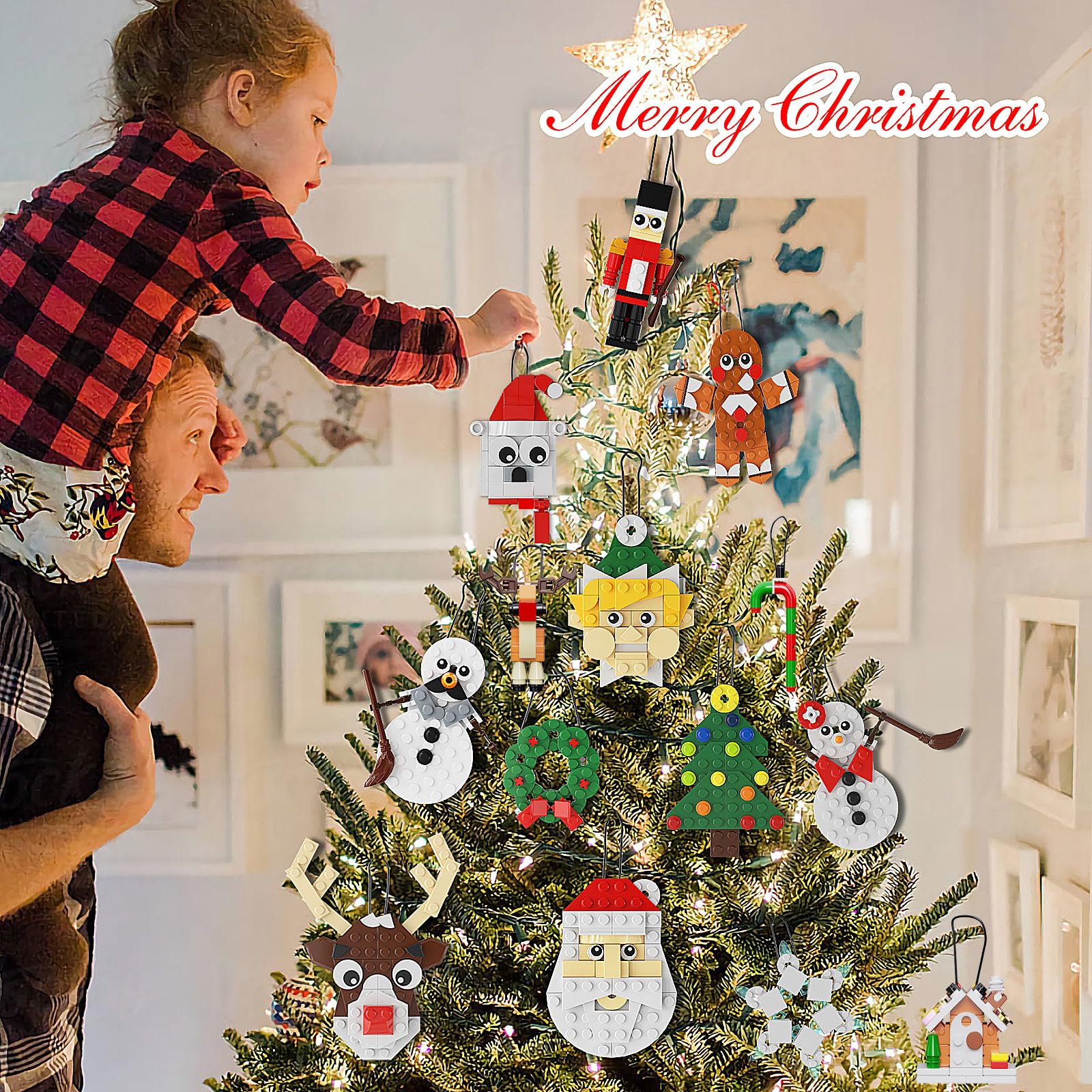 FCEYOUT 14-in-1 snowflake ornament for easy decoration and kids' creativity