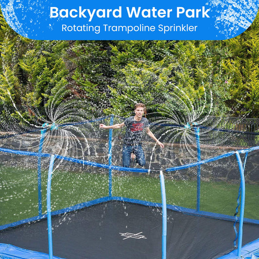 FCLLD trampoline sprinkler rotating arms deliver 360-degree coverage