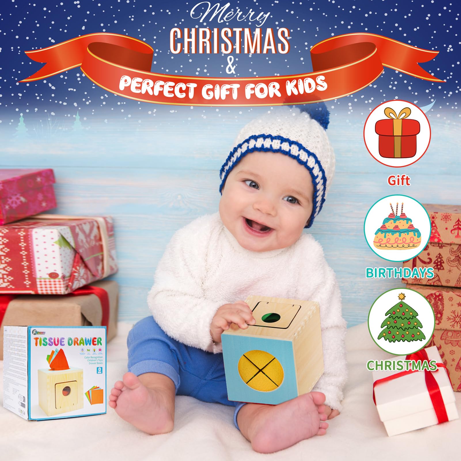 FCSONU tissue box toy ideal baby gift for birthdays
