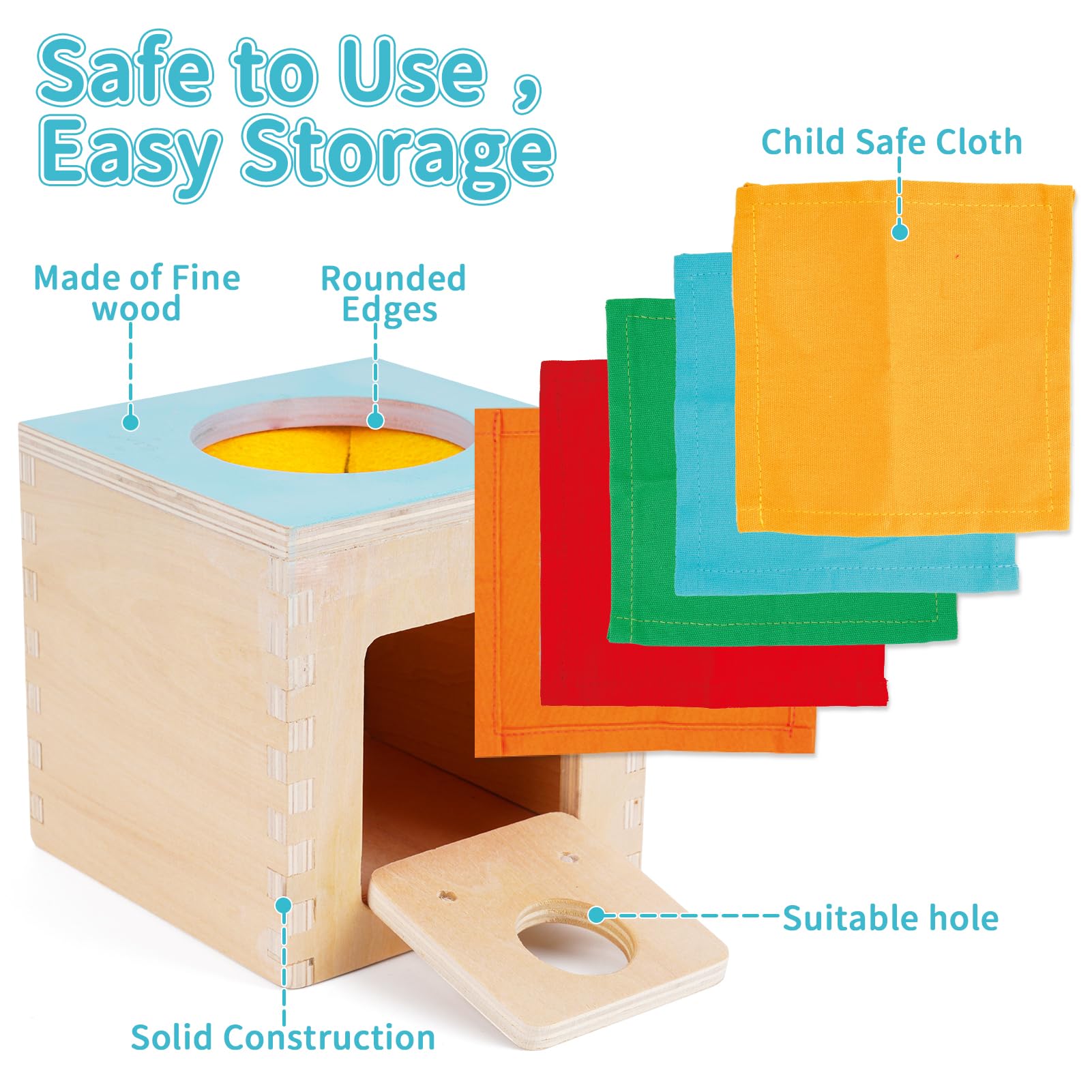 FCSONU tissue box toy safe wood materials with non-toxic finish