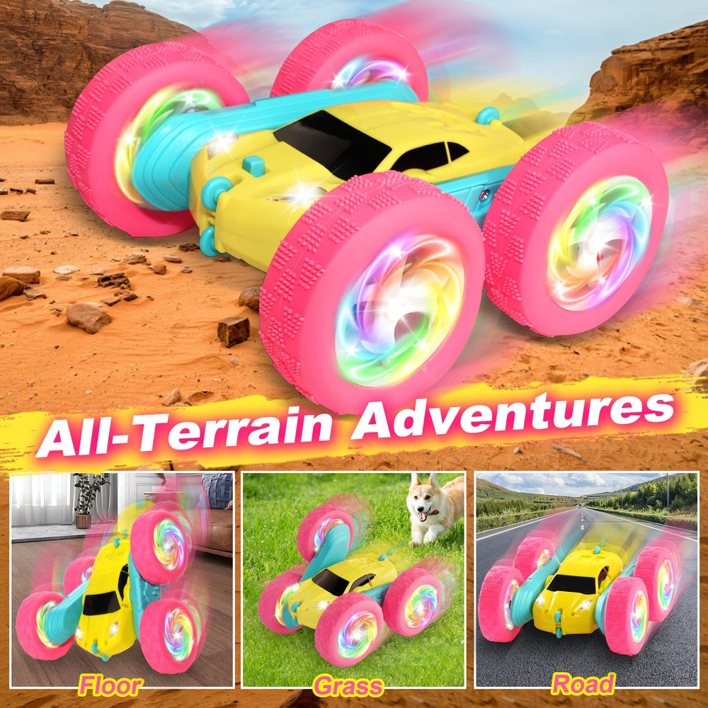 FDCTR car performing 360-degree flips for stunt action.