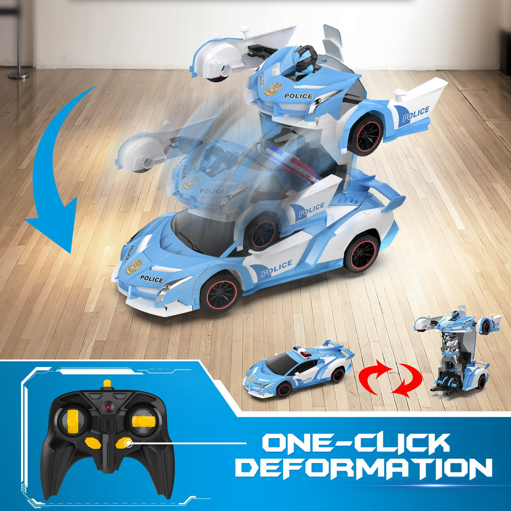 FDJ transforming police car LED lights enhance night play