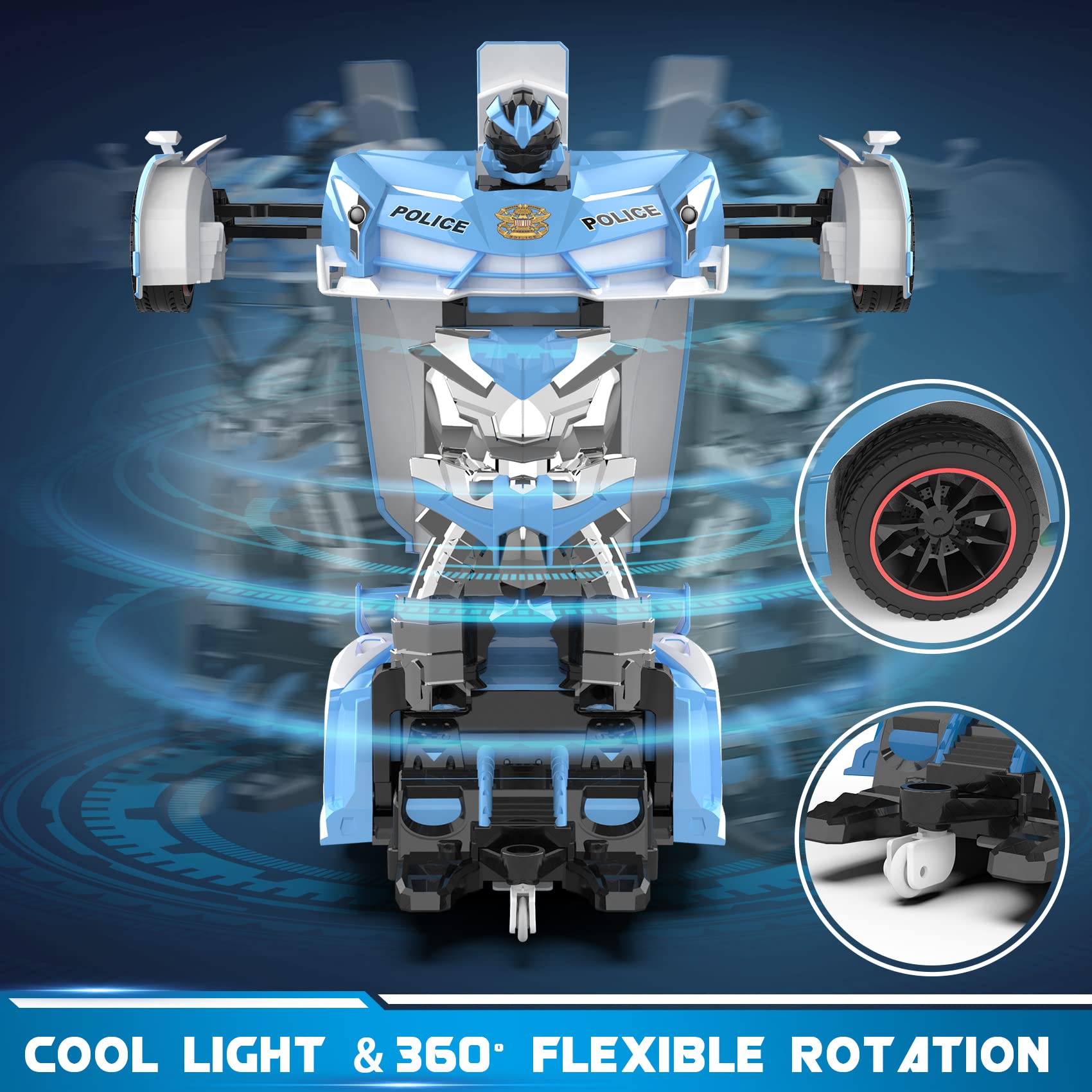 FDJ transforming police car in robot form ready for action