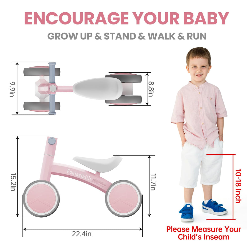 Fealarfaith balance bike LED wheels lighting up in motion for delightful moments
