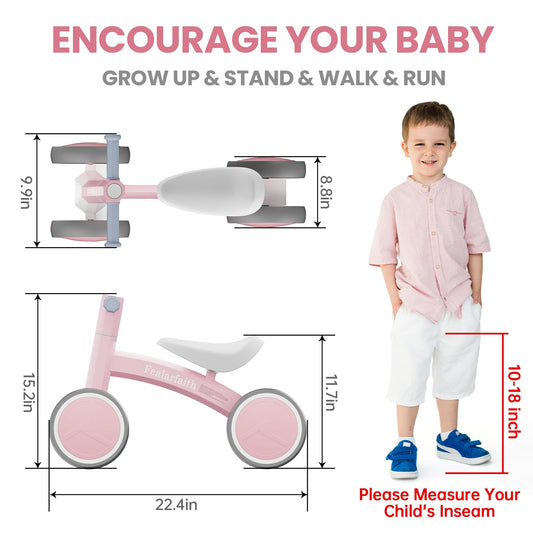 Fealarfaith balance bike LED wheels lighting up in motion for delightful moments