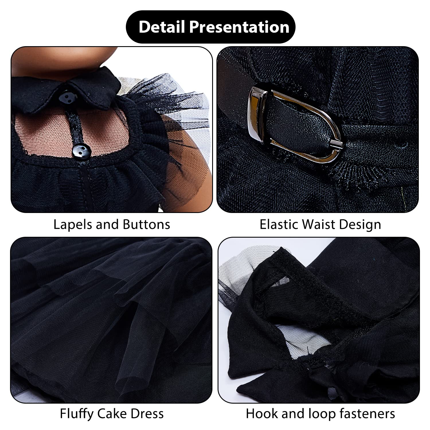 FEAYEA 18-inch doll belt set defines the waist for a polished look.