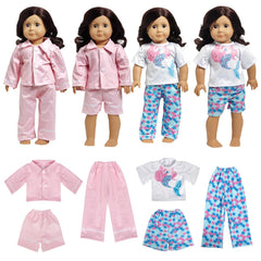 FEAYEA 6-piece doll clothes set for 18-inch dolls with two pajama outfits