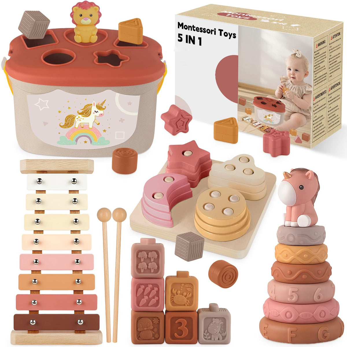 FEBALHS Montessori sensory bin for babies boosts tactile exploration