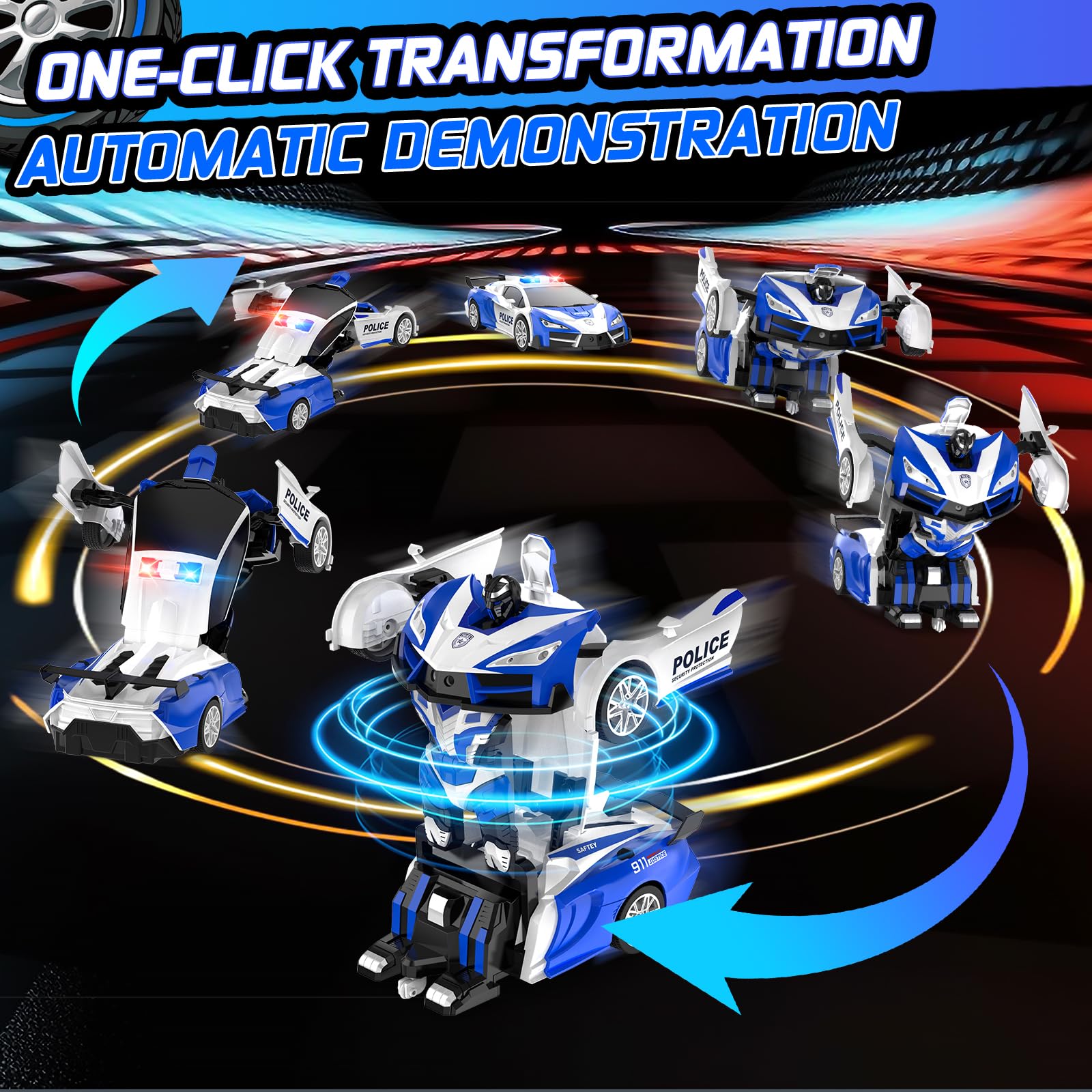 Febyhim RC car performing a 360-degree spin for versatile handling