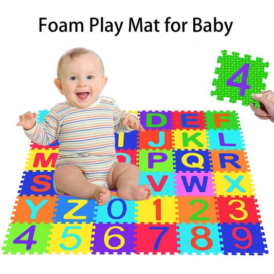 Febyyer puzzle mat close-up of non-slip ribbed surface for safe play.