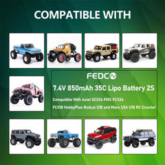 FEDCO connectors image shows JST, MJ, PH2.0, MX2.0 compatibility for versatile builds