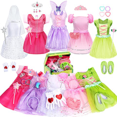 Fedio Dress Up Trunk contents showcase five roles and accessories for imaginative play.