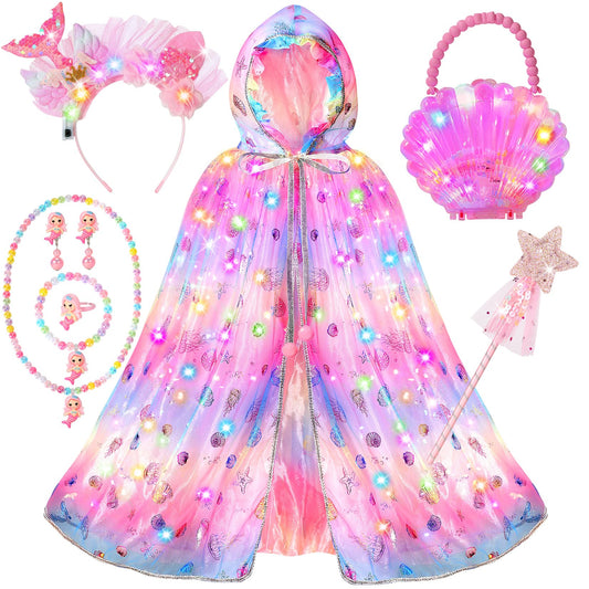 Fedio Mermaid dress up cape glow for nighttime imaginative play