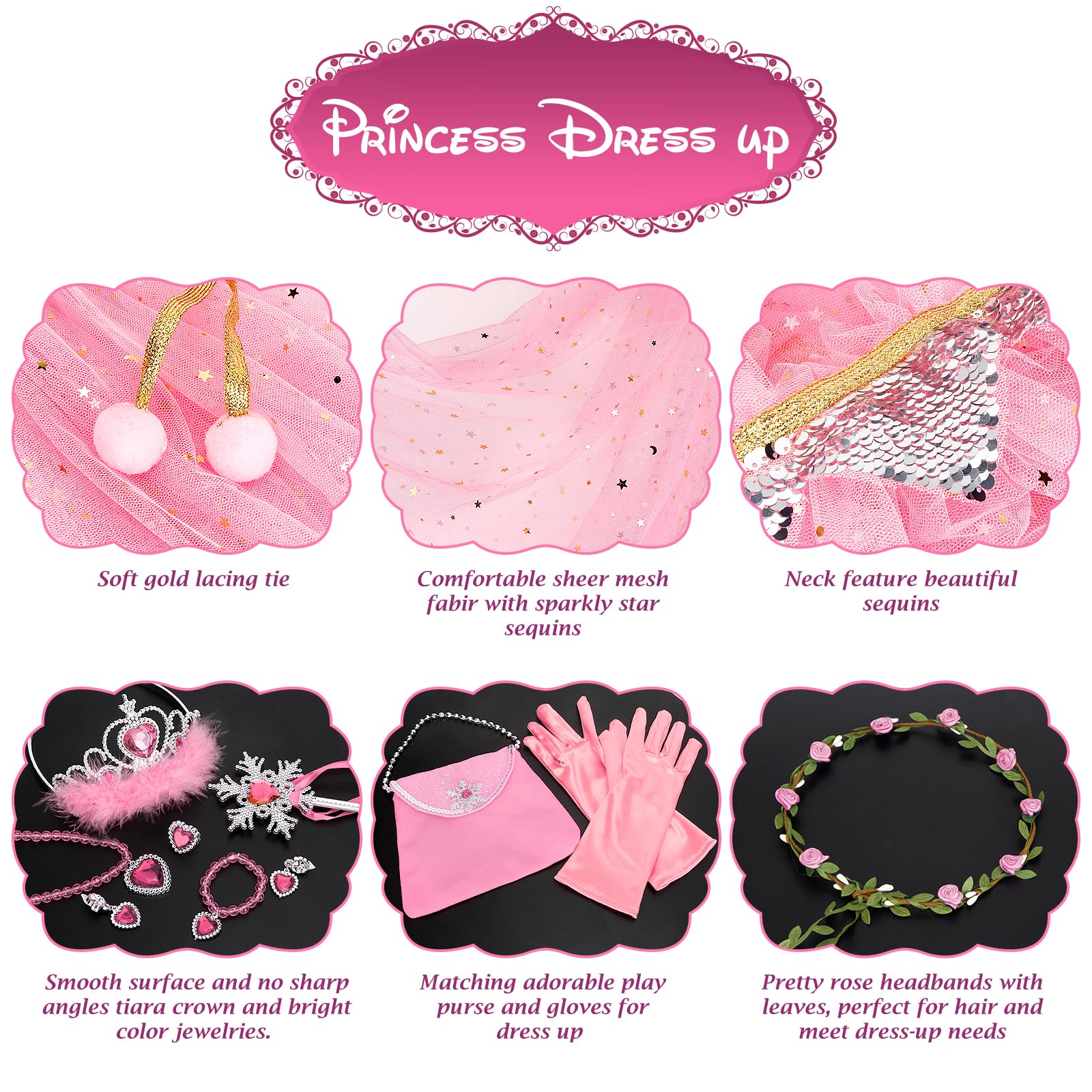 Fedio princess crown tiara featuring elegant design for pretend play.