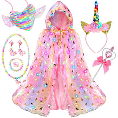 Fedio unicorn princess dress cape light-up for imaginative night play.