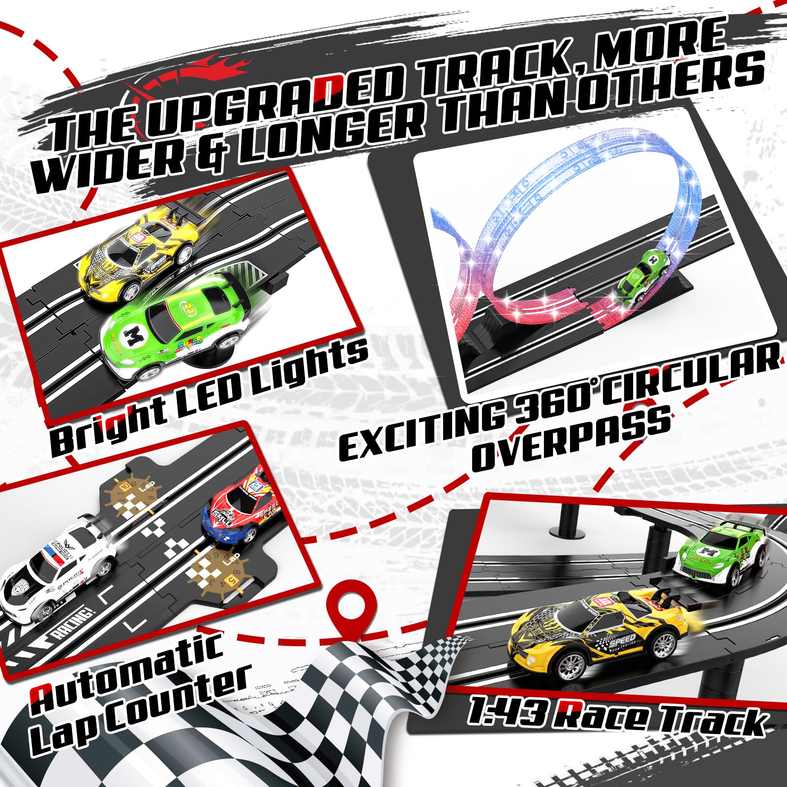 Fedonak 1 43 scale race track in action for realistic desktop racing fun