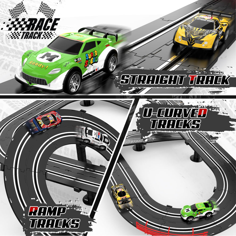Fedonak 2-in-1 slot car track lap counter tracks real-time standings.