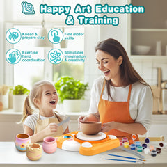 Fedonak Kids Pottery Wheel Kit water tray and sponge for easy cleanup