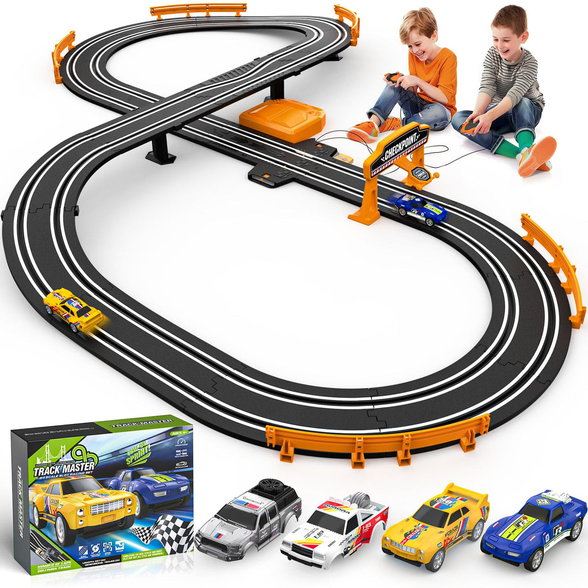 Fedonak straight track section for two-player racing with smooth connections