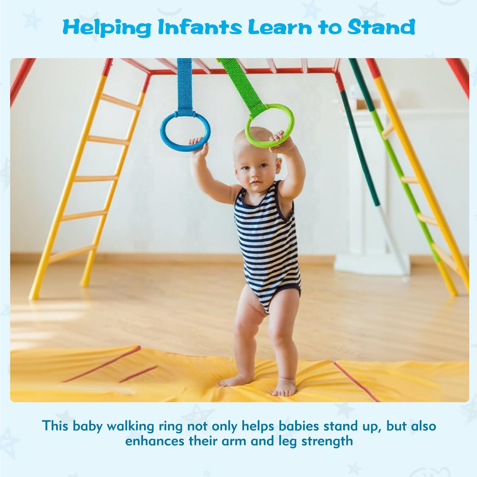 Feehope 8-pack rings provide sturdy support for toddler standing.