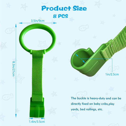 Feehope pull-up rings offer ergonomic grips for tiny hands during standing.