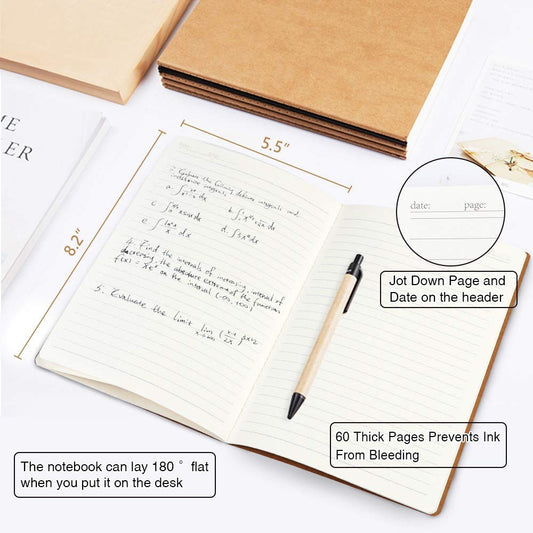 Feela A5 kraft notebook pages close-up highlighting durable paper for daily writing