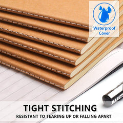 Feela kraft notebook tight stitching close-up emphasizing long-lasting use