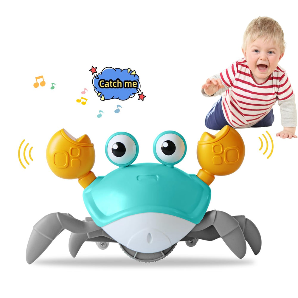 FEELGUY Crawling Crab Toy front view engages babies during playtime.