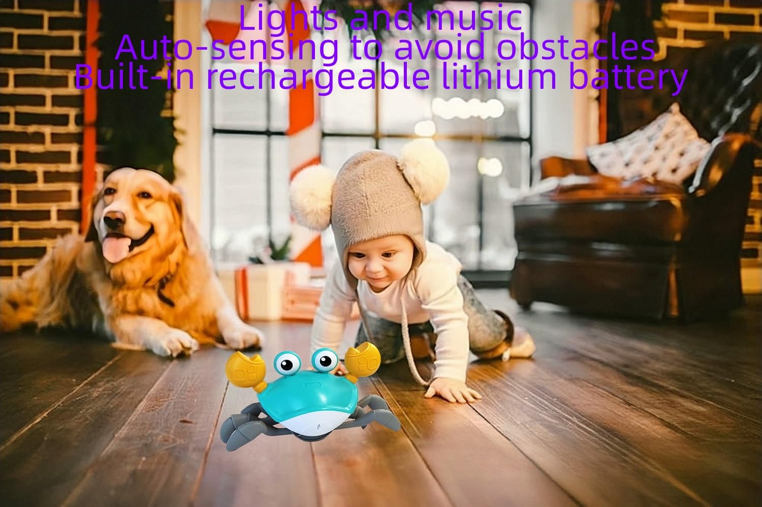 FEELGUY Crawling Crab Toy lights and sounds stimulate sensory curiosity and fun.